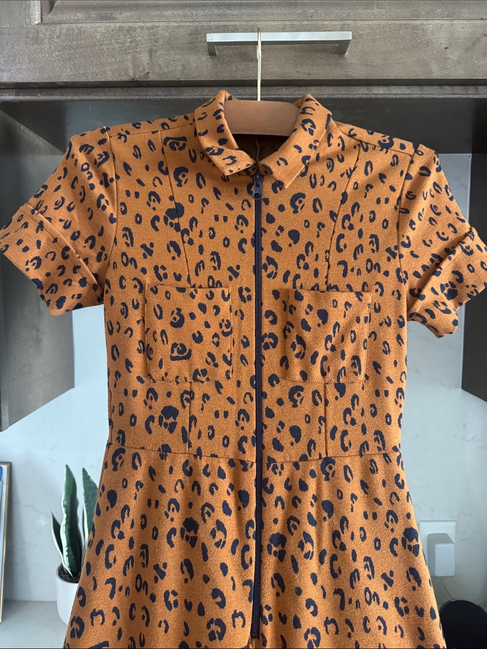 Free People Rust Leopard Print Jumpsuit - Picture 2 of 6